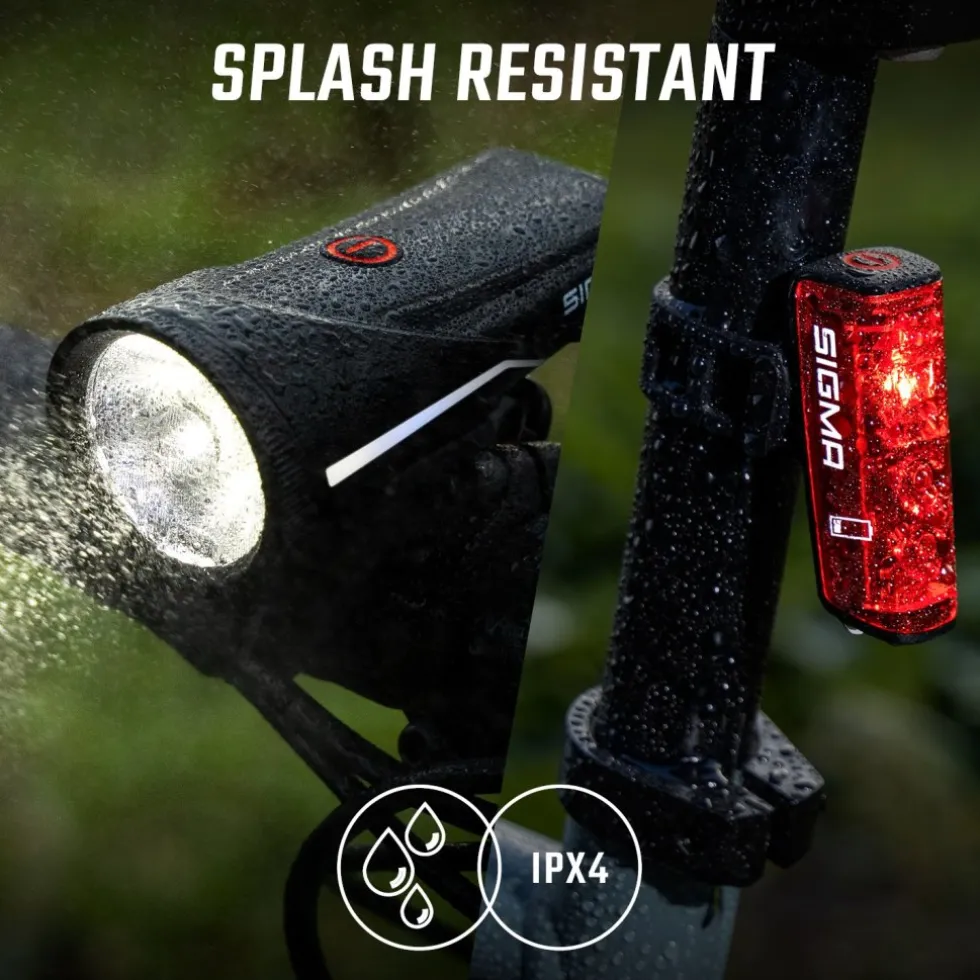 SIGMA Aura 100 Set / Blaze Link - Fietslamp Vooraan + Fietslamp Achteraan - zwart