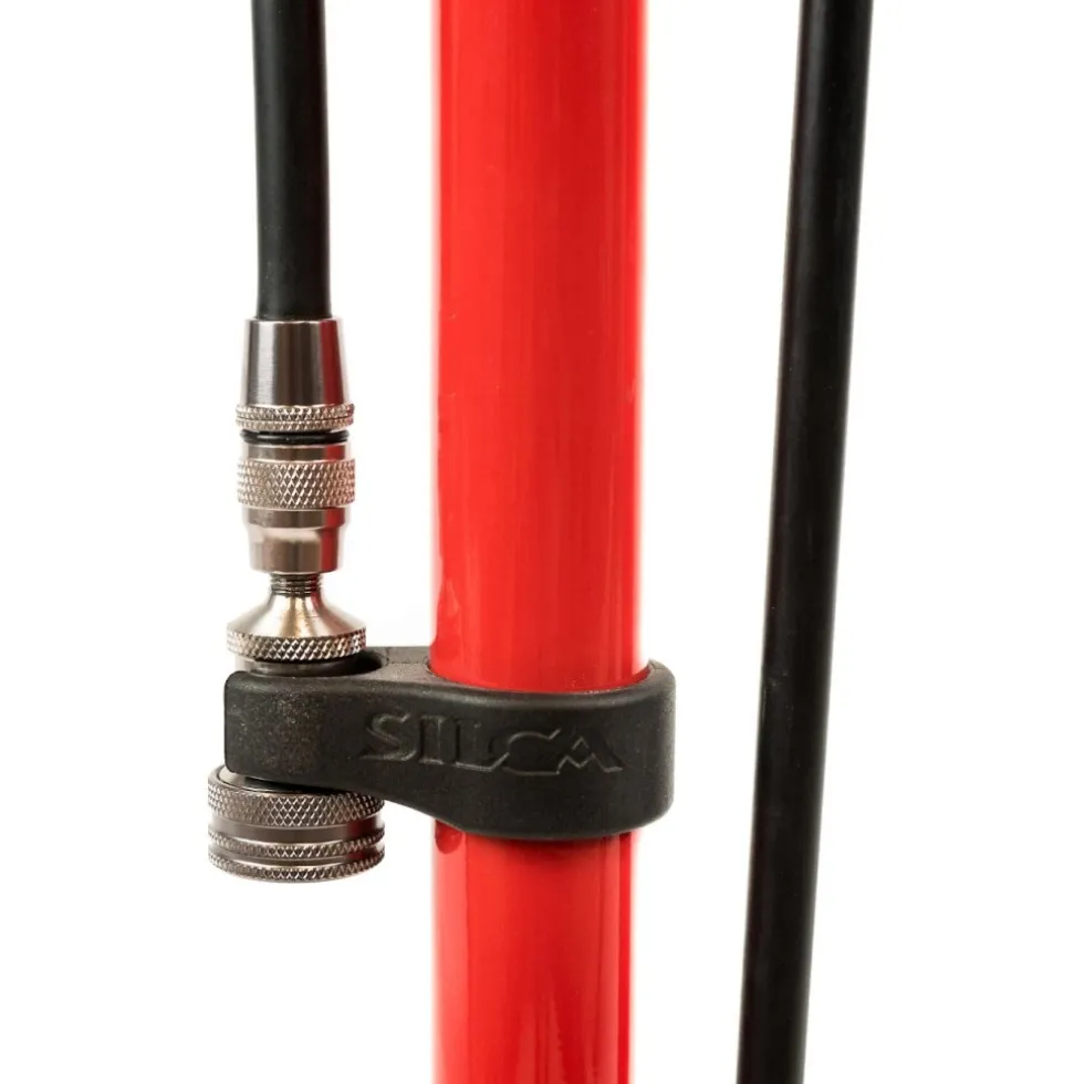 SILCA Pista Vloerpomp - incl. Manometer 220 psi Rood