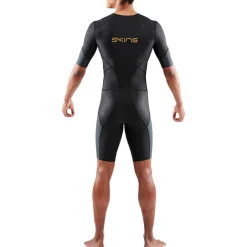 Trisuits|Trisuits < SKINS TRI Elite uit met Korte Mouwen Heren - Black/Carbon