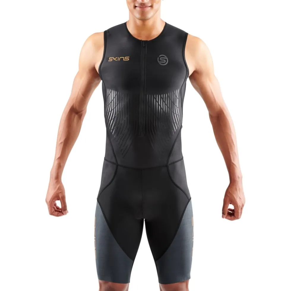 SKINS TRI Elite Skinsuit zonder Mouwen Heren - Black/Carbon