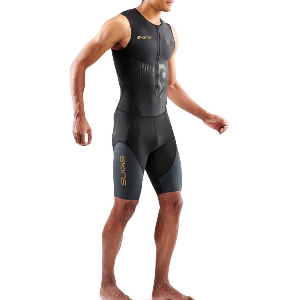 SKINS TRI Elite Skinsuit zonder Mouwen Heren - Black/Carbon