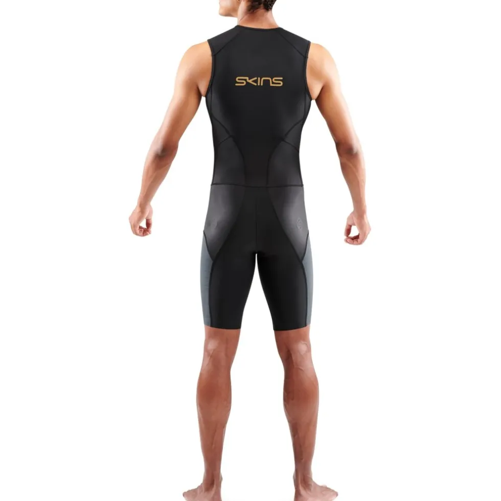 SKINS TRI Elite Skinsuit zonder Mouwen Heren - Black/Carbon
