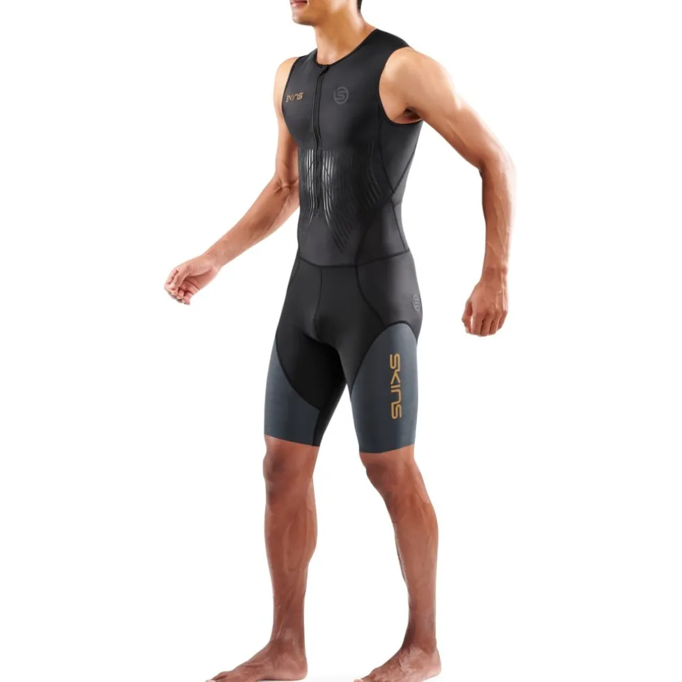 SKINS TRI Elite Skinsuit zonder Mouwen Heren - Black/Carbon