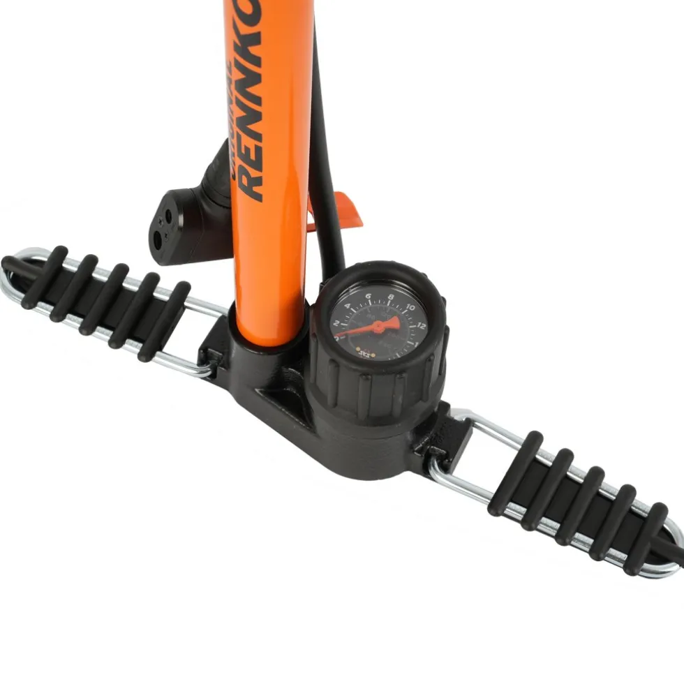 SKS Rennkompressor Vloerpomp met Multivalve-EASY -Kop - oranje