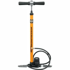 Vloerpompen < SKS Rennkompressor Vloerpomp met Messing ventielnippelkop (SV) - oranje/zwart