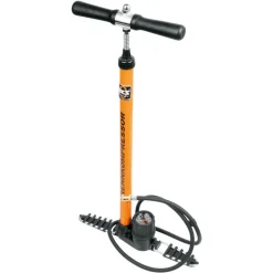 Vloerpompen < SKS Rennkompressor Vloerpomp met Messing ventielnippelkop (SV) - oranje/zwart