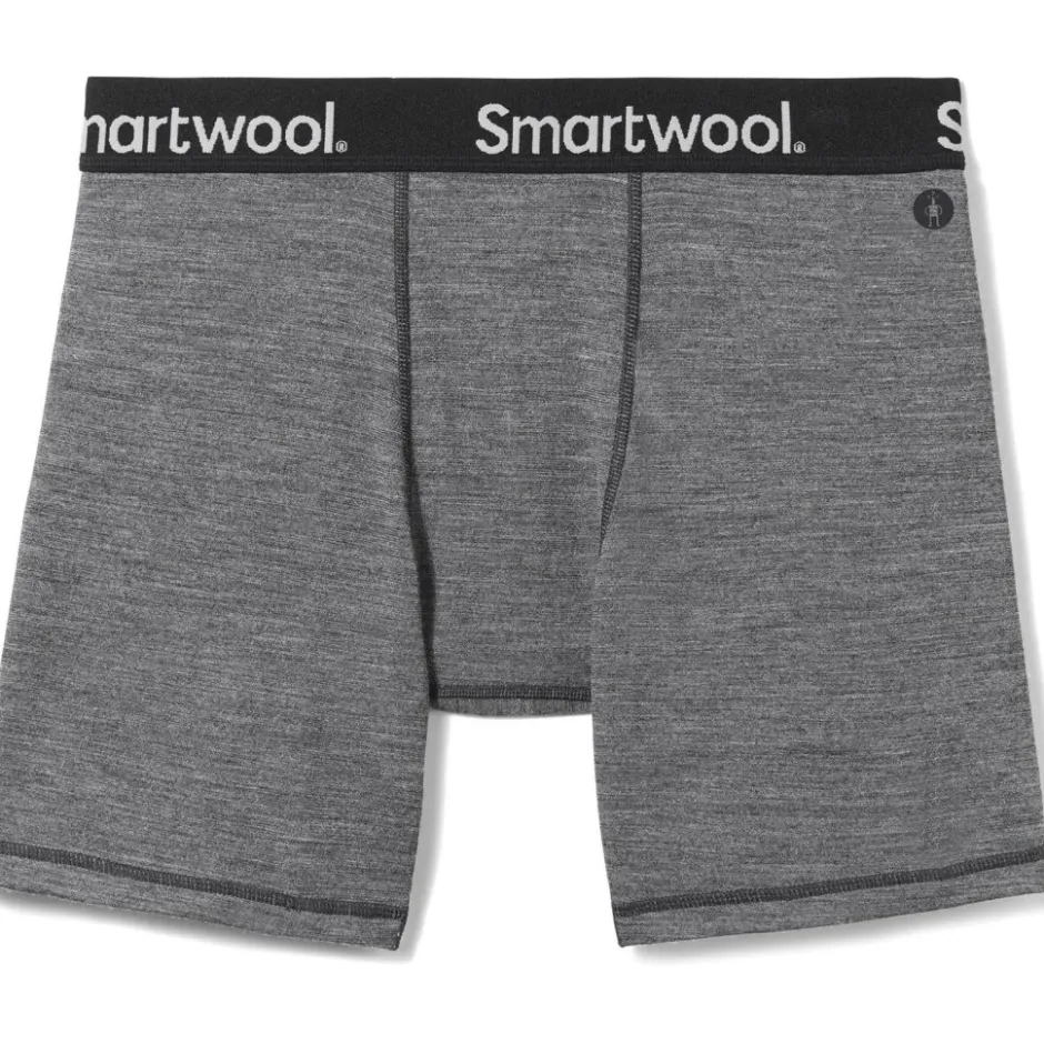 Baselayers < SmartWool Boxed Boxershort Heren - 084 ediu gray heather