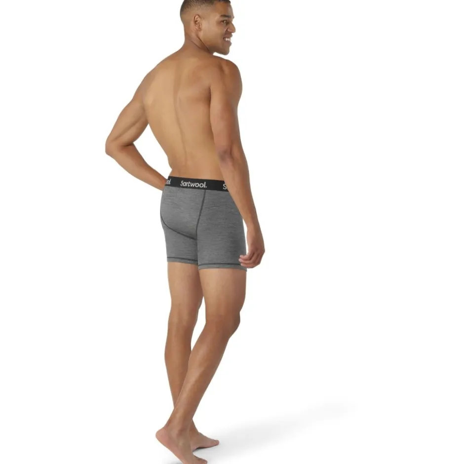 Baselayers < SmartWool Boxed Boxershort Heren - 084 ediu gray heather