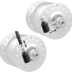 SON Edelux II LED Front Light with Coax Plug and SON-Coax-Adapter - silver polished
