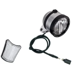 SON Edelux II LED Front Light with Coax Plug and SON-Coax-Adapter - silver anodized