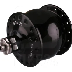 Naven En Freewheel < SON 28 Hub Dynamo - QR - black anodized