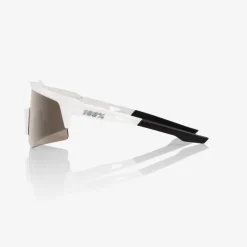 100% Speedcraft XS Bril - Matte White - HiPER Silver Mirror | Clear