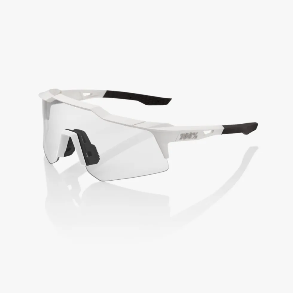 100% Speedcraft XS Bril - Matte White - HiPER Silver Mirror | Clear