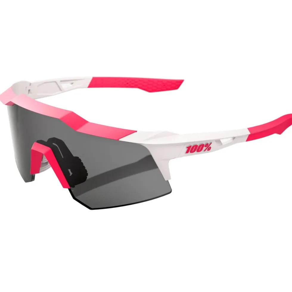 100% Speedcraft XS Bril - Puddy Pink White - Smoke | Clear
