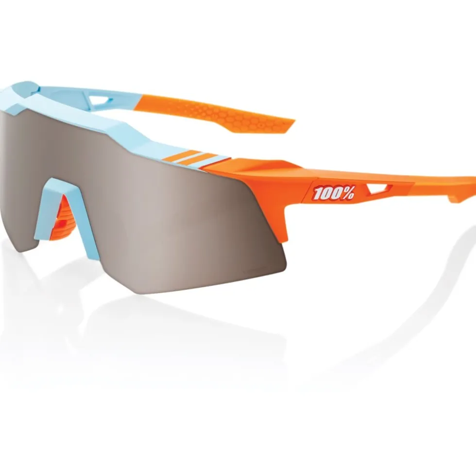 100% Speedcraft XS Bril - Soft Tact Two Tone - HiPER Silver Mirror | Clear