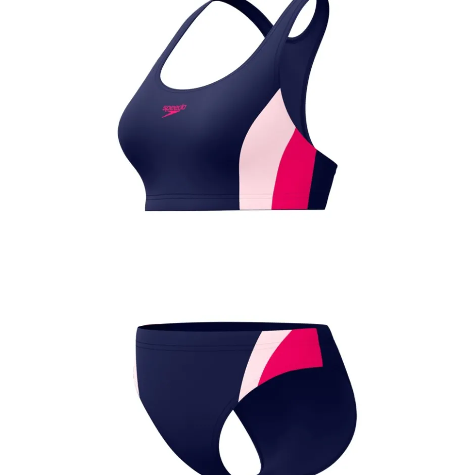 Zwembroeken & Bikini'S < Speedo Colourblock Splice 2.0 Two Piece Bikini Vrouwen - peacoat/margarita pink