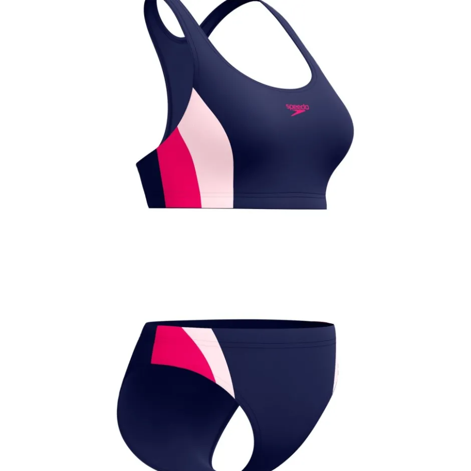 Zwembroeken & Bikini'S < Speedo Colourblock Splice 2.0 Two Piece Bikini Vrouwen - peacoat/margarita pink