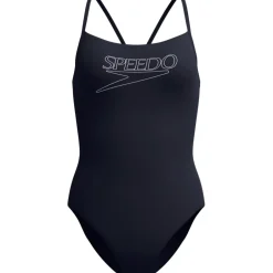 Zwembroeken & Bikini'S < Speedo Endurance+ Logo Thin Strap Badpak Dames - anthracite