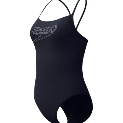 Zwembroeken & Bikini'S < Speedo Endurance+ Logo Thin Strap Badpak Dames - anthracite