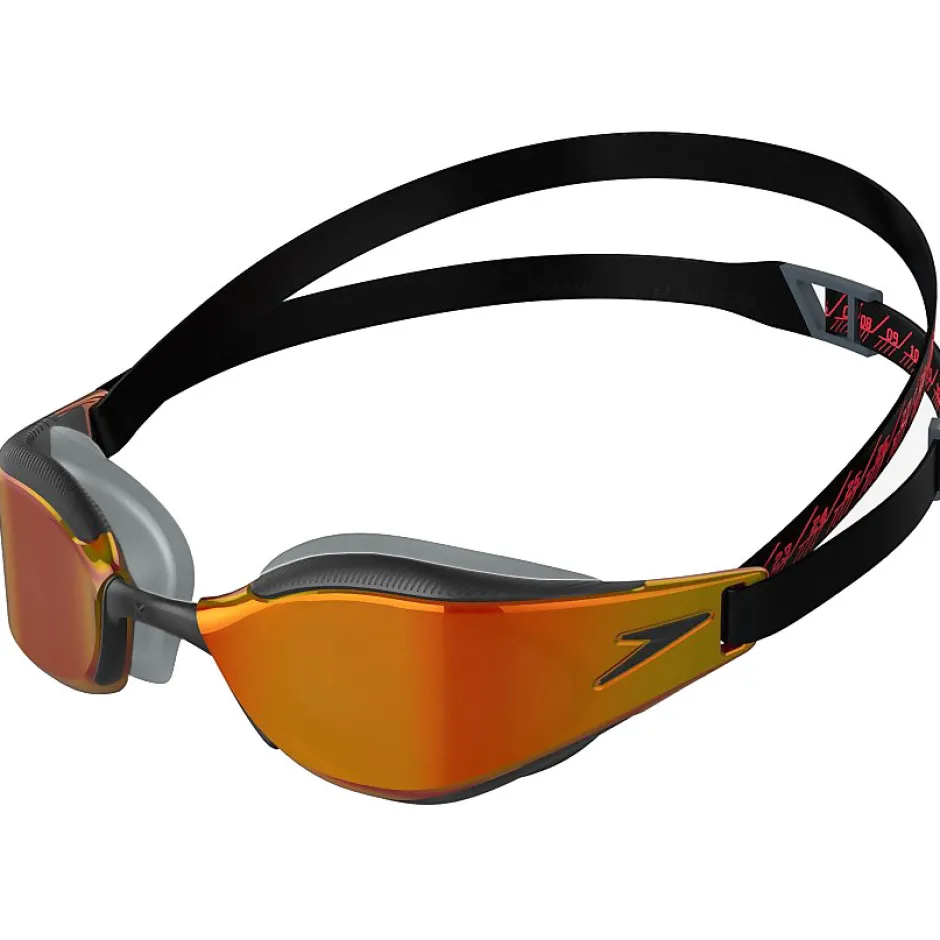 Zwembrillen|Zwembrillen < Speedo Fastskin Hyper Elite Gespiegeld Zwembril - black/dragon fire/gold