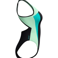 Speedo High Neck Splice Cross Back Badpak Dames - turquiose gem