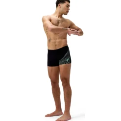 Speedo Medley Logo Zwembroek Heren - black/alfalfa green