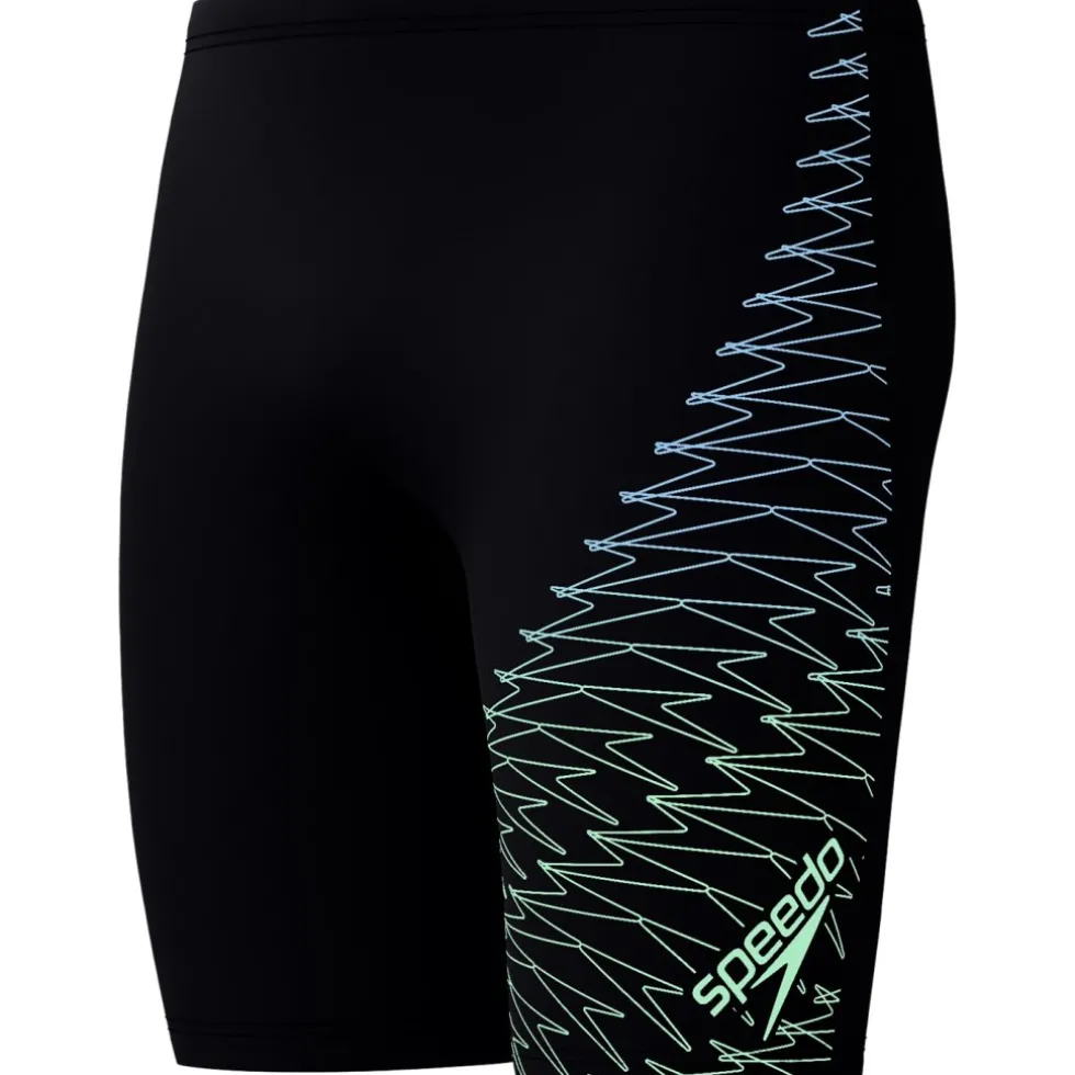 Speedo Medley Logo Zwemjammer Heren - black/alfalfa green