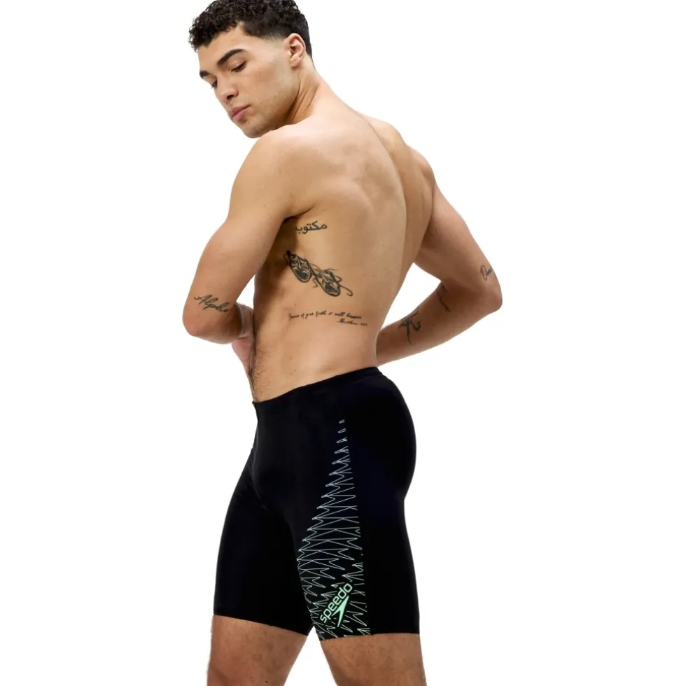 Speedo Medley Logo Zwemjammer Heren - black/alfalfa green