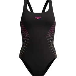 Zwembroeken & Bikini'S < Speedo Placement Muscleback Badpak Dames - anthracite