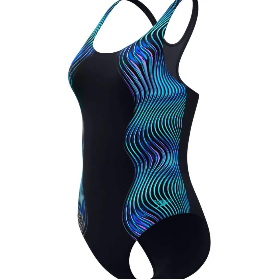 Speedo Print Medalist Badpak Dames - anthracite