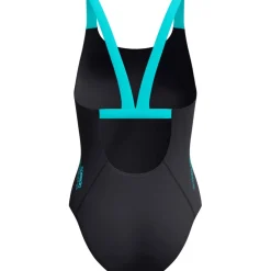 Speedo Solid Boom Leaderback Badpak Dames - anthracite/mayan blue