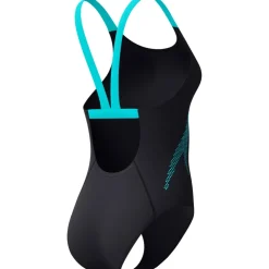 Speedo Solid Boom Leaderback Badpak Dames - anthracite/mayan blue