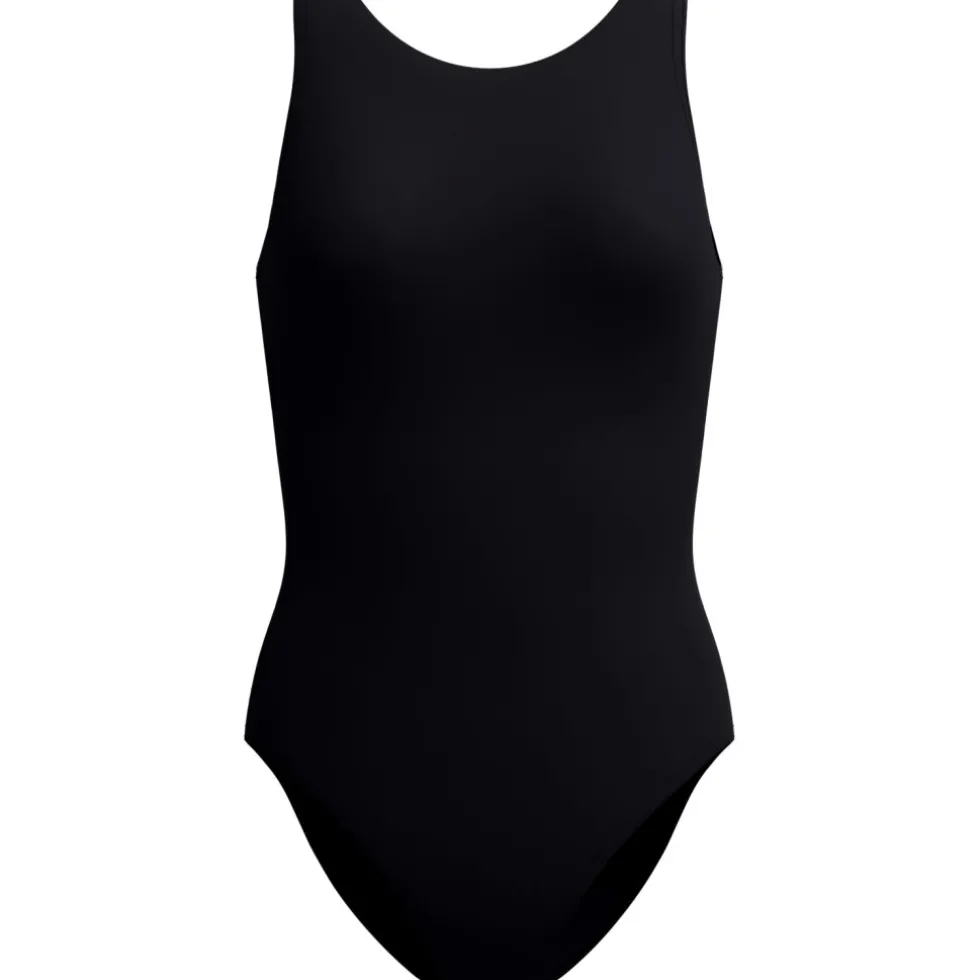 Speedo Solid High Neck Badpak Dames - anthracite