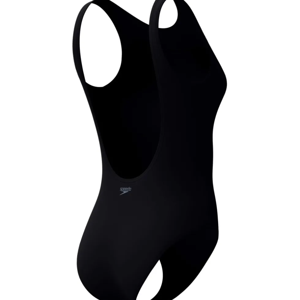 Speedo Solid High Neck Badpak Dames - anthracite