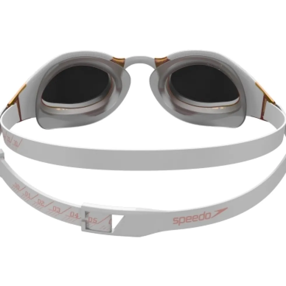 Speedo Fastskin Hyper Elite Gespiegeld Zwembril - white/oxid grey/rose gold