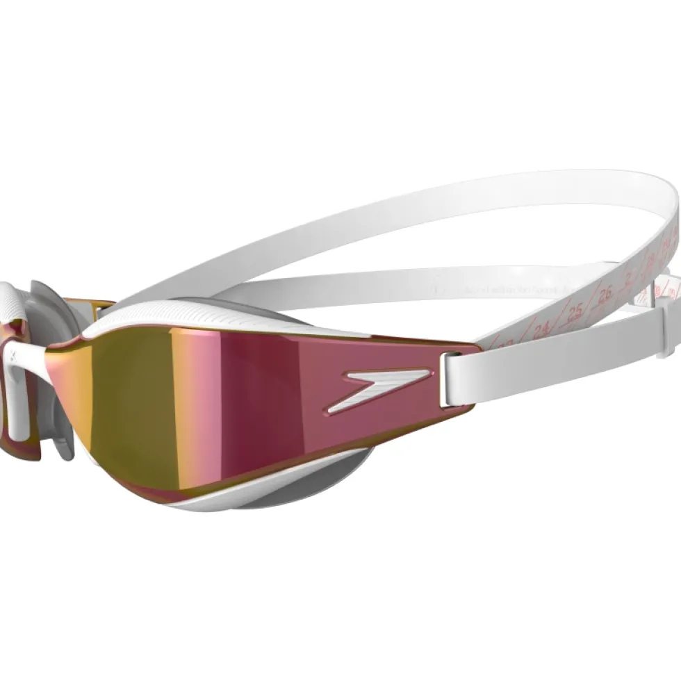 Speedo Fastskin Hyper Elite Gespiegeld Zwembril - white/oxid grey/rose gold