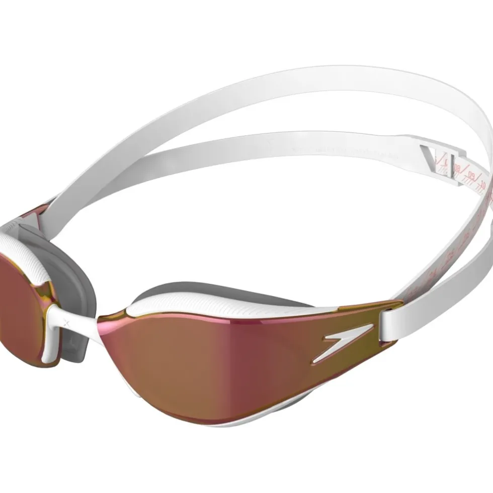 Speedo Fastskin Hyper Elite Gespiegeld Zwembril - white/oxid grey/rose gold