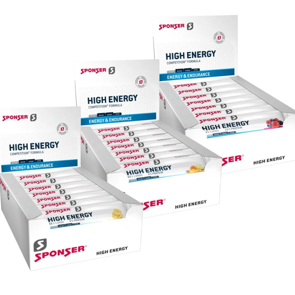 SPONSER High Energy Bar - Graanreep met Koolhydraten - 30x45g
