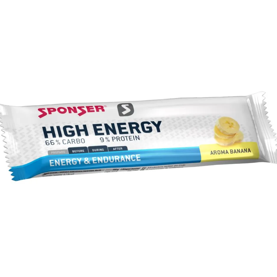 Outdoor Maaltijden < SPONSER High Energy Bar - Graanreep met Koolhydraten - 45g