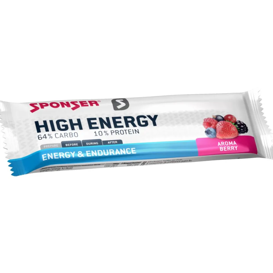 Outdoor Maaltijden < SPONSER High Energy Bar - Graanreep met Koolhydraten - 45g