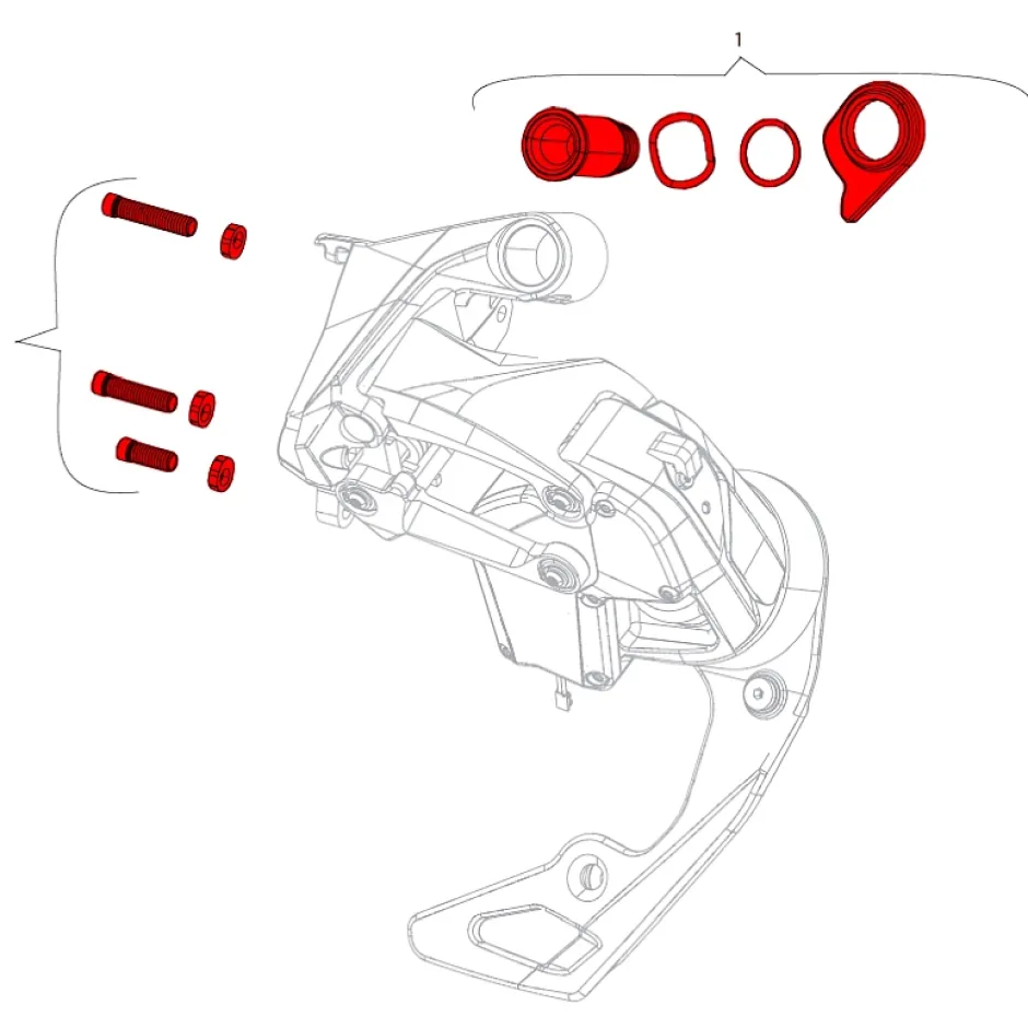 Bouten|Derailleurs < SRAM Bolt & Screw Kit for Red 36T eTap AXS Rear Derailleurs - 11.7518.093.008