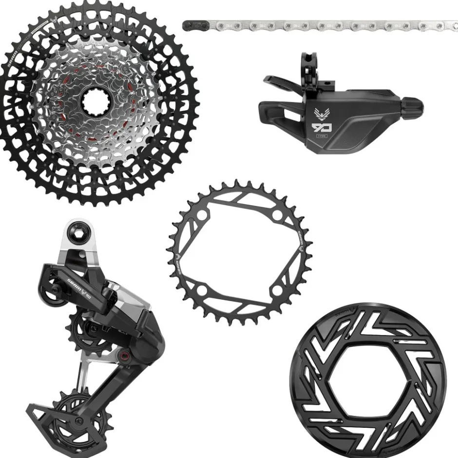 E-Bike Aandrijving|Groepsets < SRAM Eagle 90 Transmission E-MTB Schakelgroep | T-Type | 104mm BCD | A1 - zwart / zilver