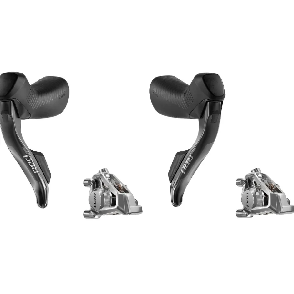Schijfremmen < SRAM RED AXS HRD Remgreep/Schakelhendel + Hydraulische Schijfrem Set | Flat Mount | 2x12-voudig | E1 - linksvoor / rechtsachter