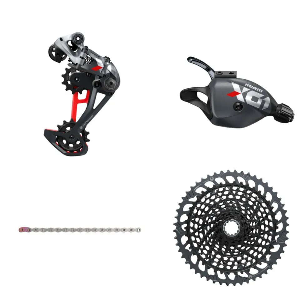 SRAM X01 Eagle 1x12-speed Upgrade Kit - Trigger Shifter - 10-52 t. Cassette - Black / Red