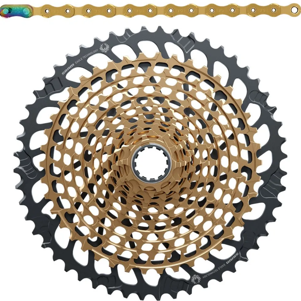 SRAM XX1 Eagle slijtageset met ketting en XG-1299 cassette - 52 teeth - gold