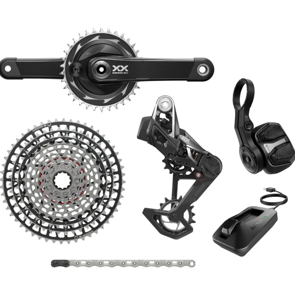 Groepsets < SRAM XX SL Eagle Transmission Schakelgroep - AXS | T-Type | D1 - met Powermeter Crankset - zwart