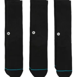 Sokken|Sokken < Stance Icon Crew okken Uniex - et van 3 - zwart