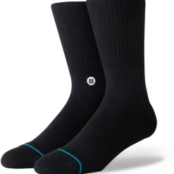 Sokken|Sokken < Stance Icon Crew okken Uniex - et van 3 - zwart