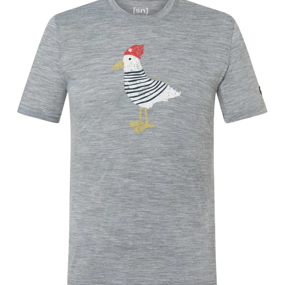 SUPER.NATURAL Johnny t-shirt voor heren - Cashmere Grey Melange/Various