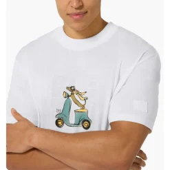 SUPER.NATURAL Racing Dachshund Bio J T-shirt voor heren - Fresh White/Various